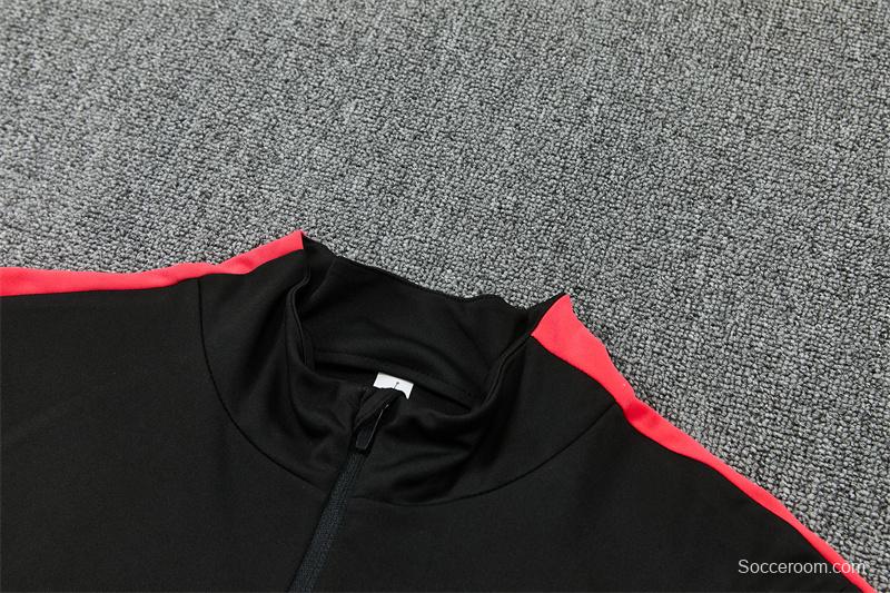 26/27 Brazil Black & Red Half Zipper Jacket Tracksuit + Long Pants