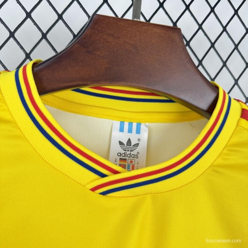 1990 Retro Colombia Home Long Sleeve Jersey