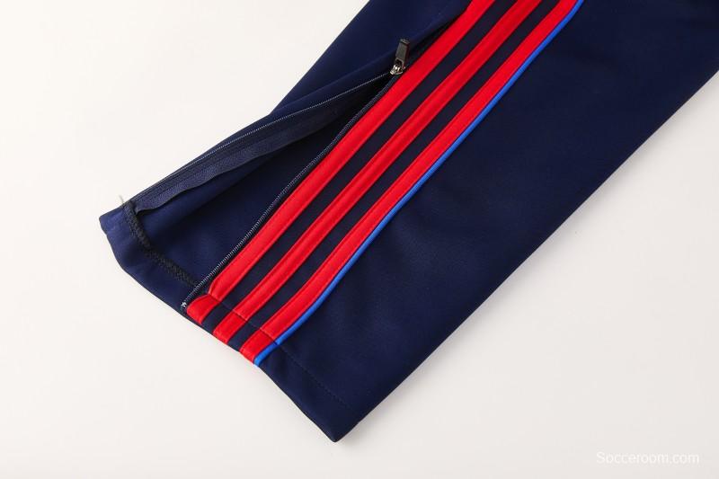 2026/27 Adidas Originals Red  Full Zipper Jacket Tracksuit + Navy Blue Long Pants