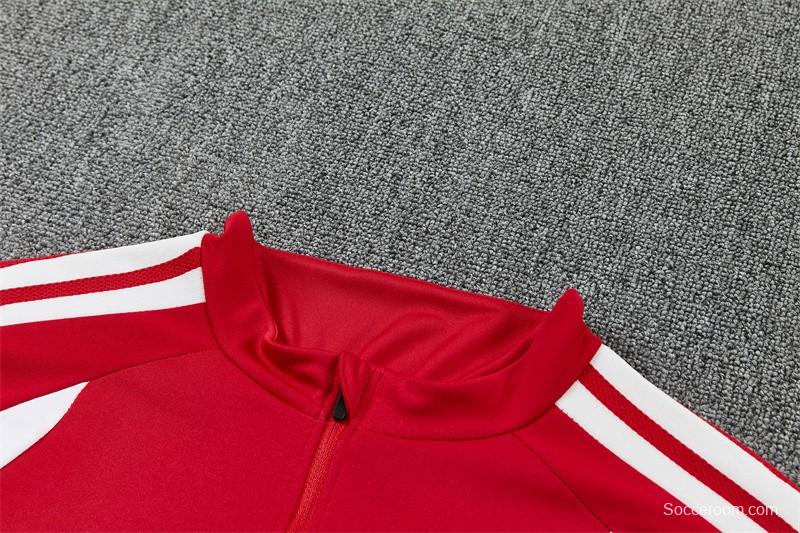 2026 Spain Red Half Zipper Jacket Tracksuit + Long Pants