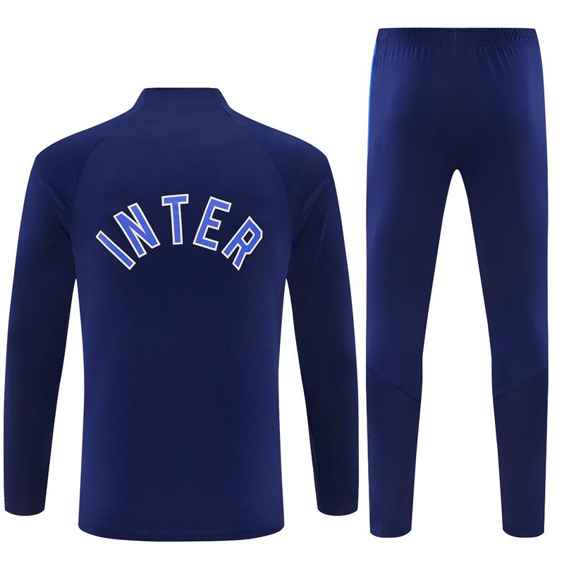 2026 Inter Milan Dark Navy Blue Half Zipper Jacket Tracksuit + Long Pants