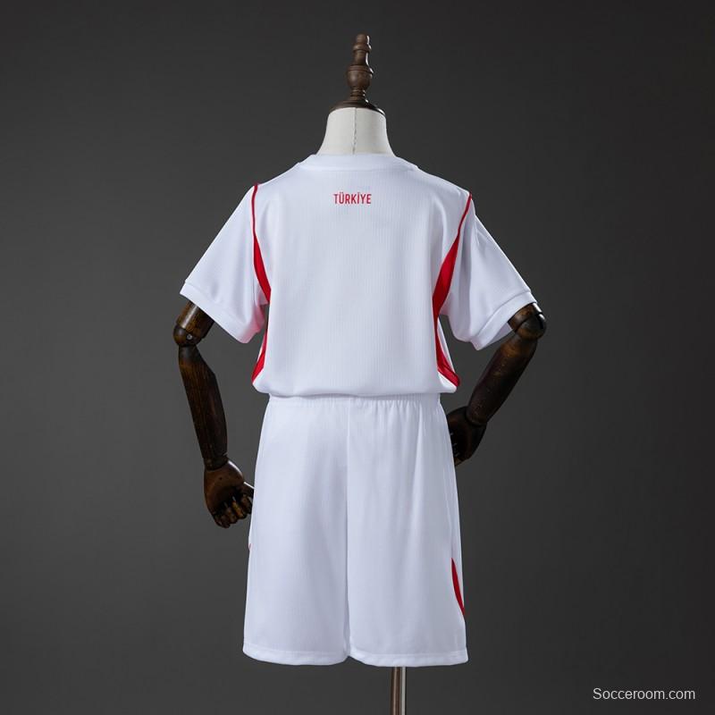 2026 Kids Turkiye Home Kit Jersey Size 16-28