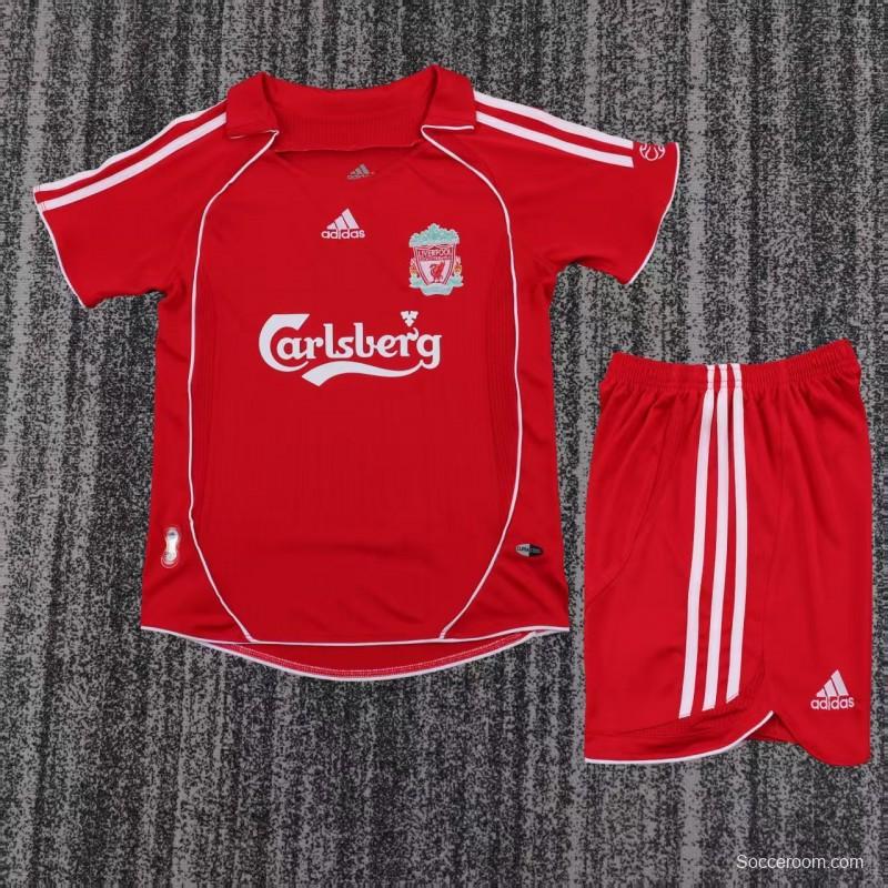 Retro Kids 06/08 Liverpool Red Home Jersey