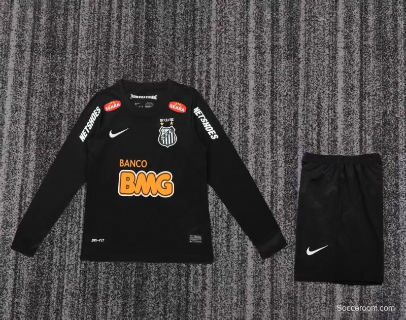 Retro Kids 12/13 Santos FC Black Long Sleeve Jersey