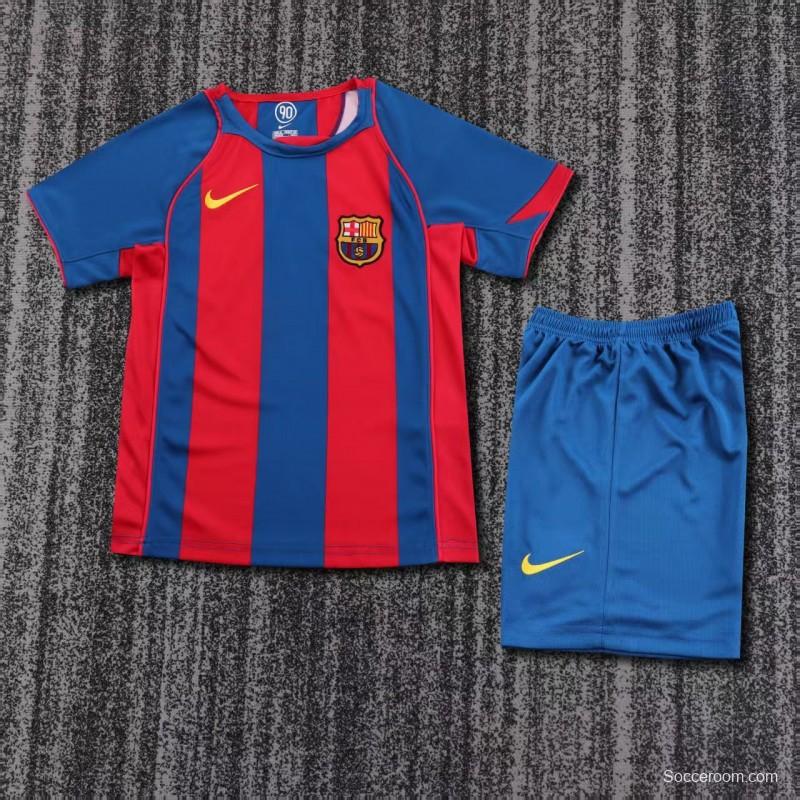 Retro Kids 04/05 FC Barcelona Home Jersey