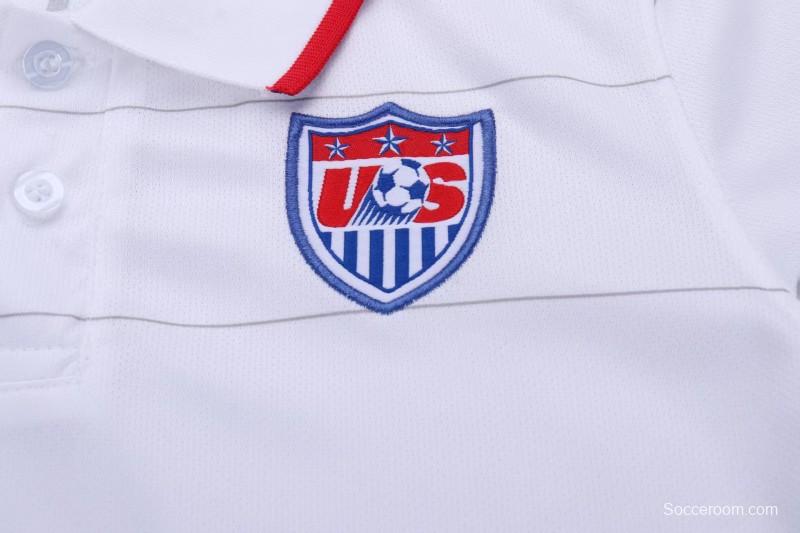 Retro 2014 Kids USA White Home Jersey