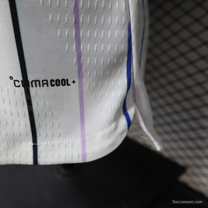 Player Version 2026 Japan Special Edition White with Rainbow  Pinstripe Long Sleeve Jersey
