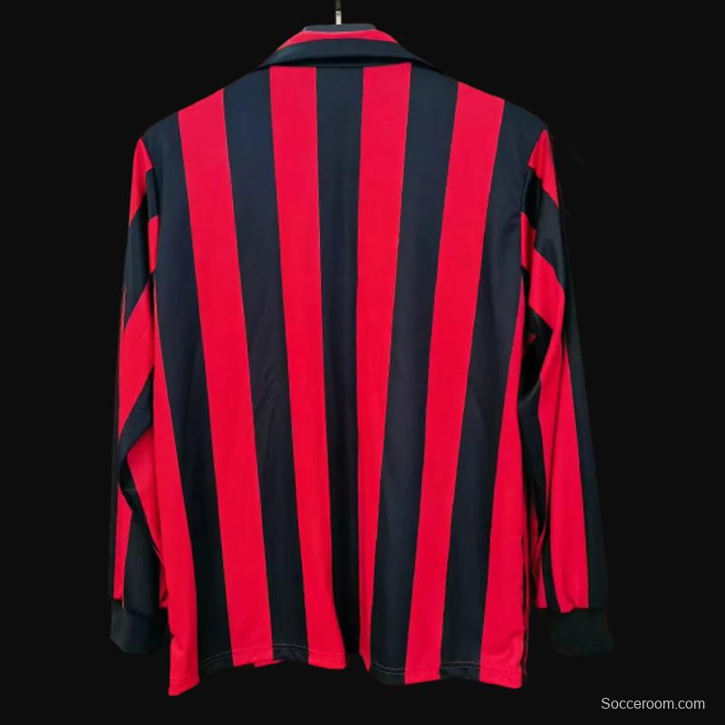 Retro 88/89 AC Milan Home Long Sleeve Jersey