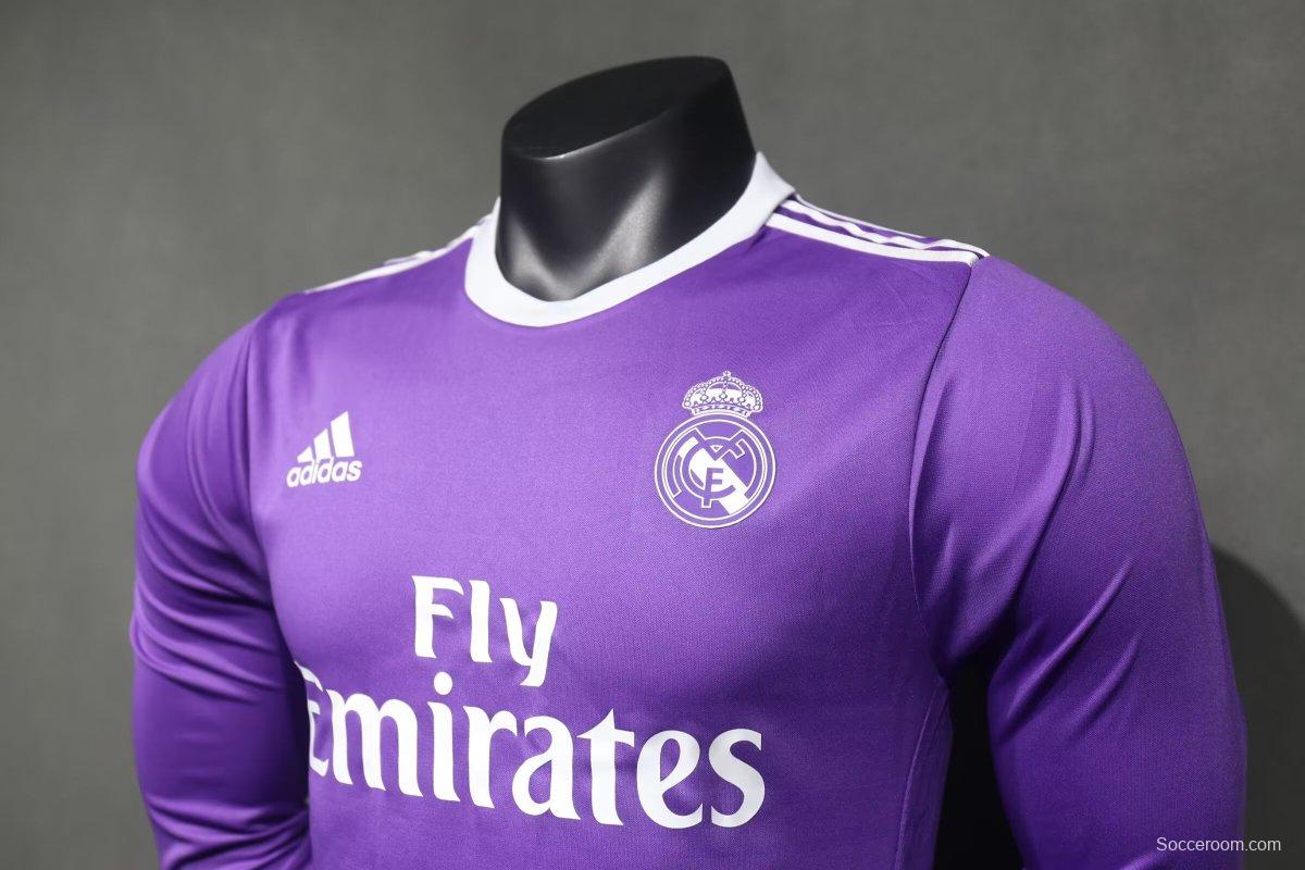 Player Version Retro 16/17 Real Madrid Away Long Sleeve Jersey