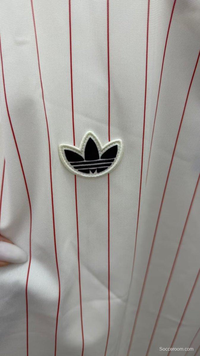 25/26 Benfica Adidas Original White with Red Pinstripes Jersey