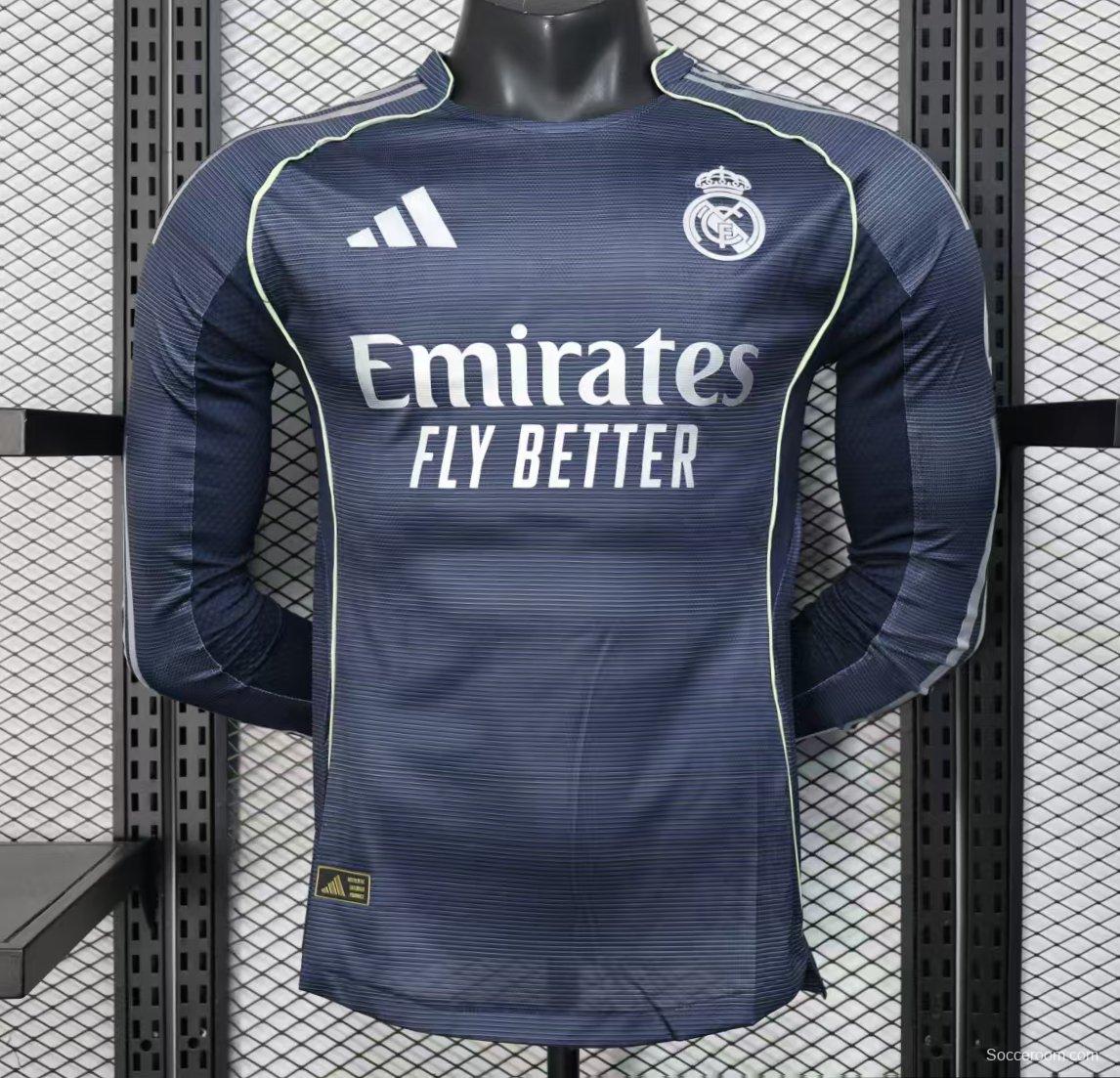Player Version 25/26 Real Madrid Away Long Sleeve Jersey