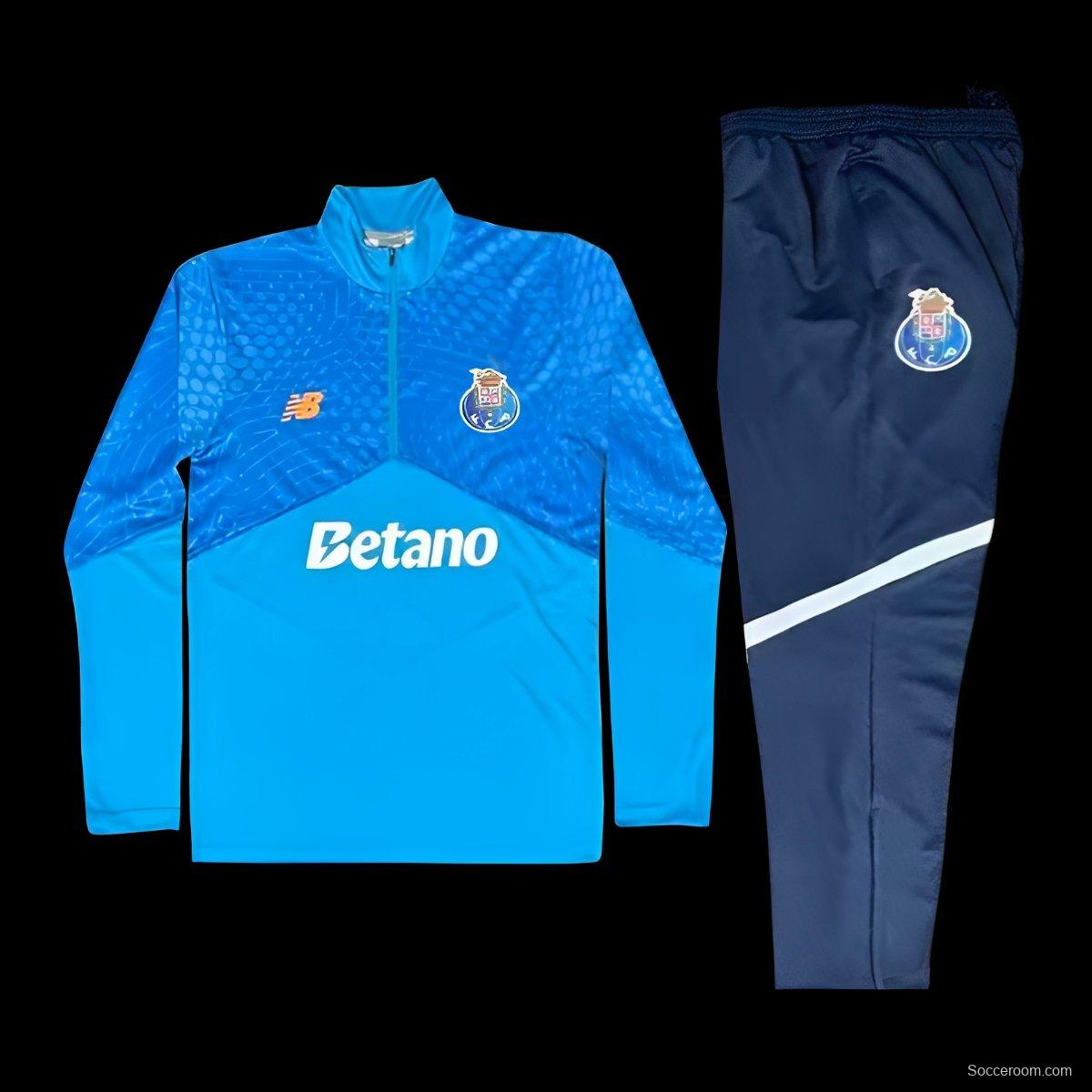25/26 Porto Sky Blue / Light Blue Half Zipper Tracksuit+Long Pants