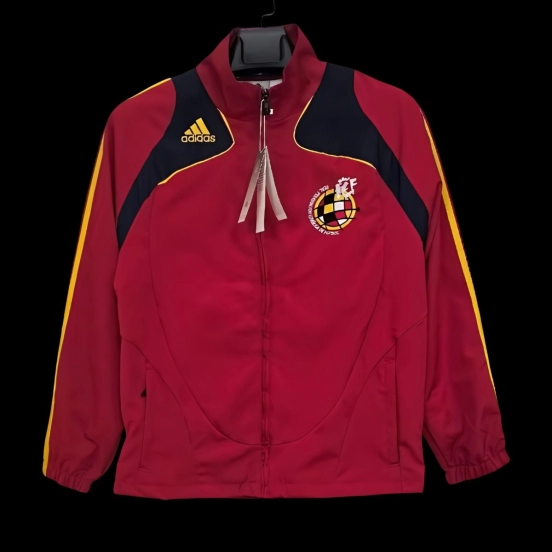 2026 Spain Vintage Adidas Red Full Zipper Windbreaker