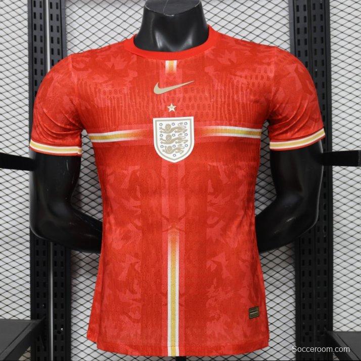Player Version 2026 England Away Red with Gold Lion  Special Edition Jersey