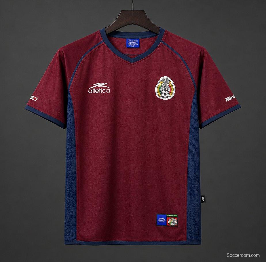 Retro 2002 Mexico World Cup Third Burgundy/Maroon Jersey