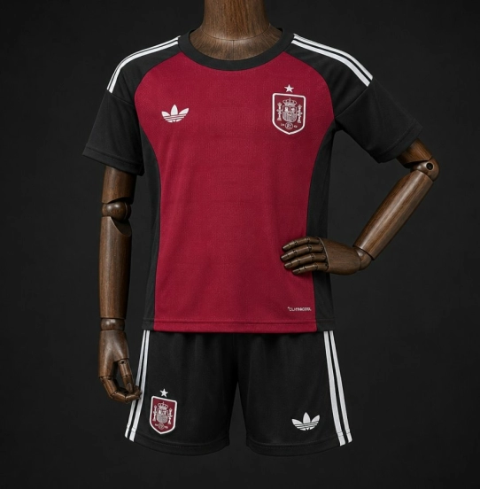 2026 Kids Spain Wine/Black Goalkeeper Jersey