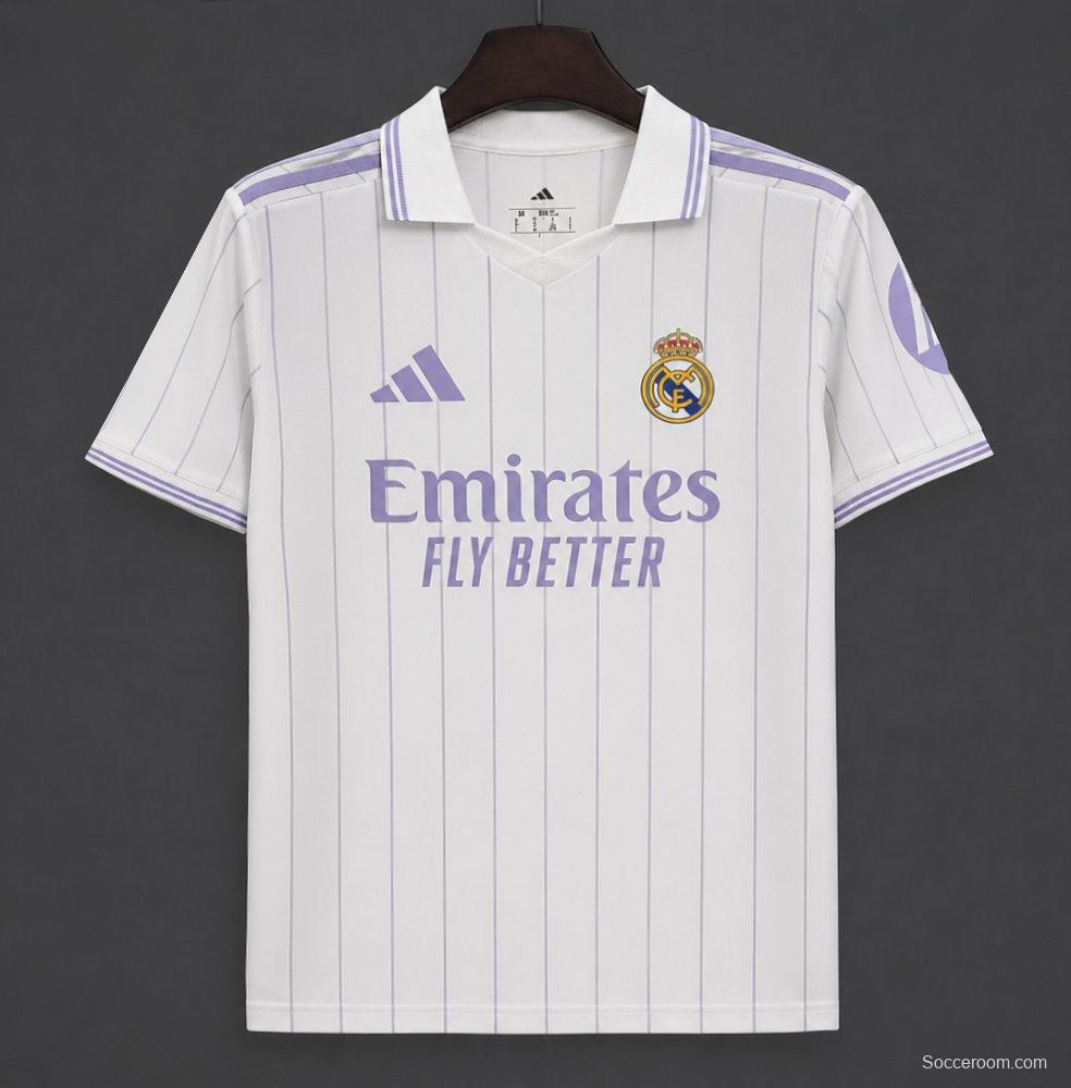 26/27 Real Madrid Vintage Style White POLO Jersey