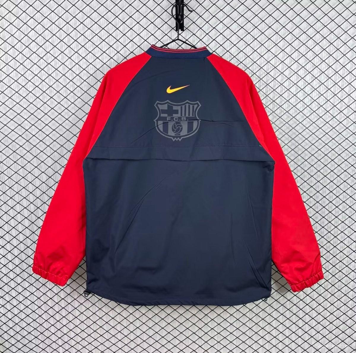 Retro 1998/99 Barcelona Nike Vintage Navy/Red Windbreaker