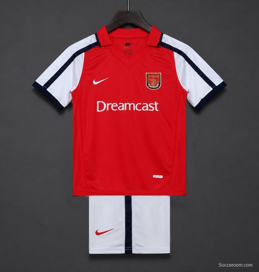 Retro 01/02 Kids Arsenal Red & White Home Jersey
