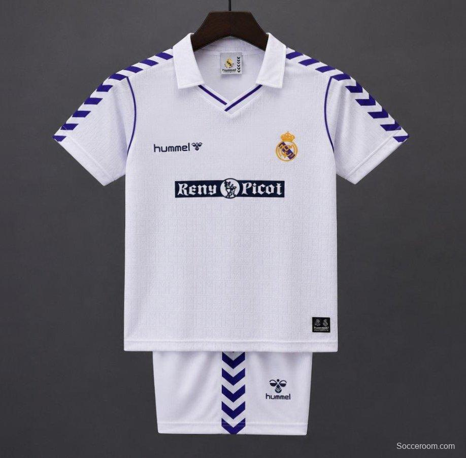 Retro Kids 88/90 Real Madrid Home Jersey